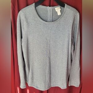 Chico's Metallic Gray Knit Top
